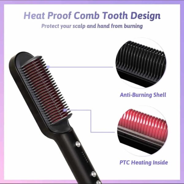 Hair Straightener Iron Brush Straight Hair Comb 2-in-1 - Image 3