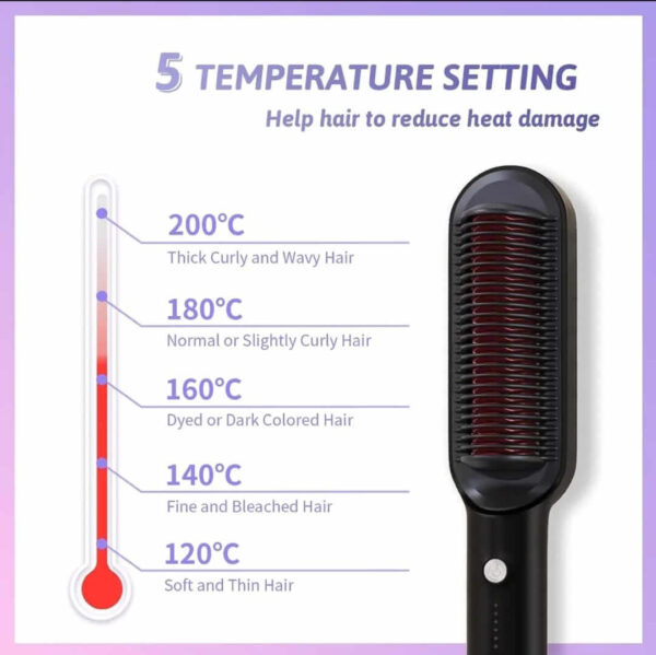 Hair Straightener Iron Brush Straight Hair Comb 2-in-1 - Image 5